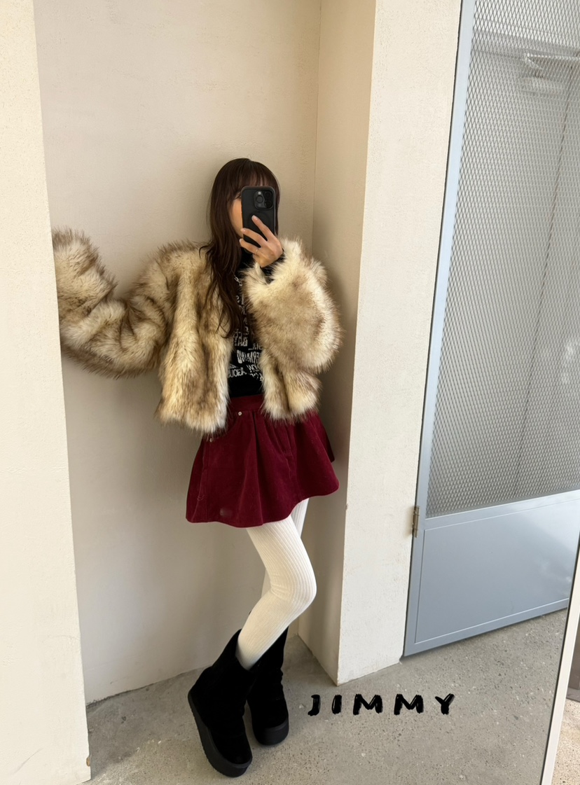 JIMMY東大門㊣直郵女裝新款時尚人氣休閑25秋冬推薦短裙燈芯絨JIMMY/REMAKE短裙