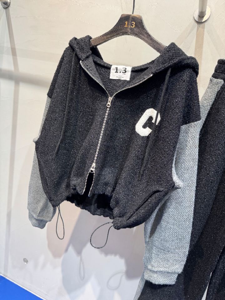 1.3東大門㊣代購女士新品人氣推薦休閑套裝粗花呢連帽衫套裝1.3套裝