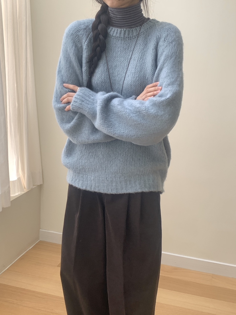 WOOD韓國直郵㊣女士新款25秋冬時尚熱賣推薦職業休閑針織衫WOOD針織衫