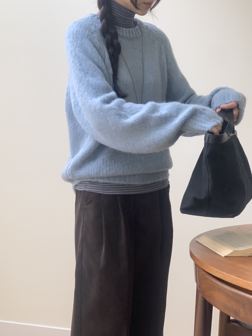 WOOD韓國直郵㊣女士新款25秋冬時尚熱賣推薦職業休閑針織衫WOOD針織衫