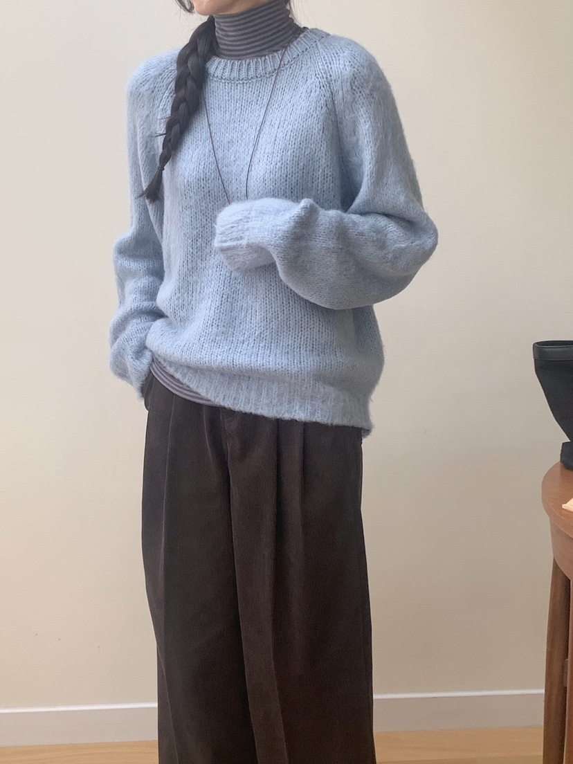 WOOD韓國直郵㊣女士新款25秋冬時尚熱賣推薦職業休閑針織衫WOOD針織衫