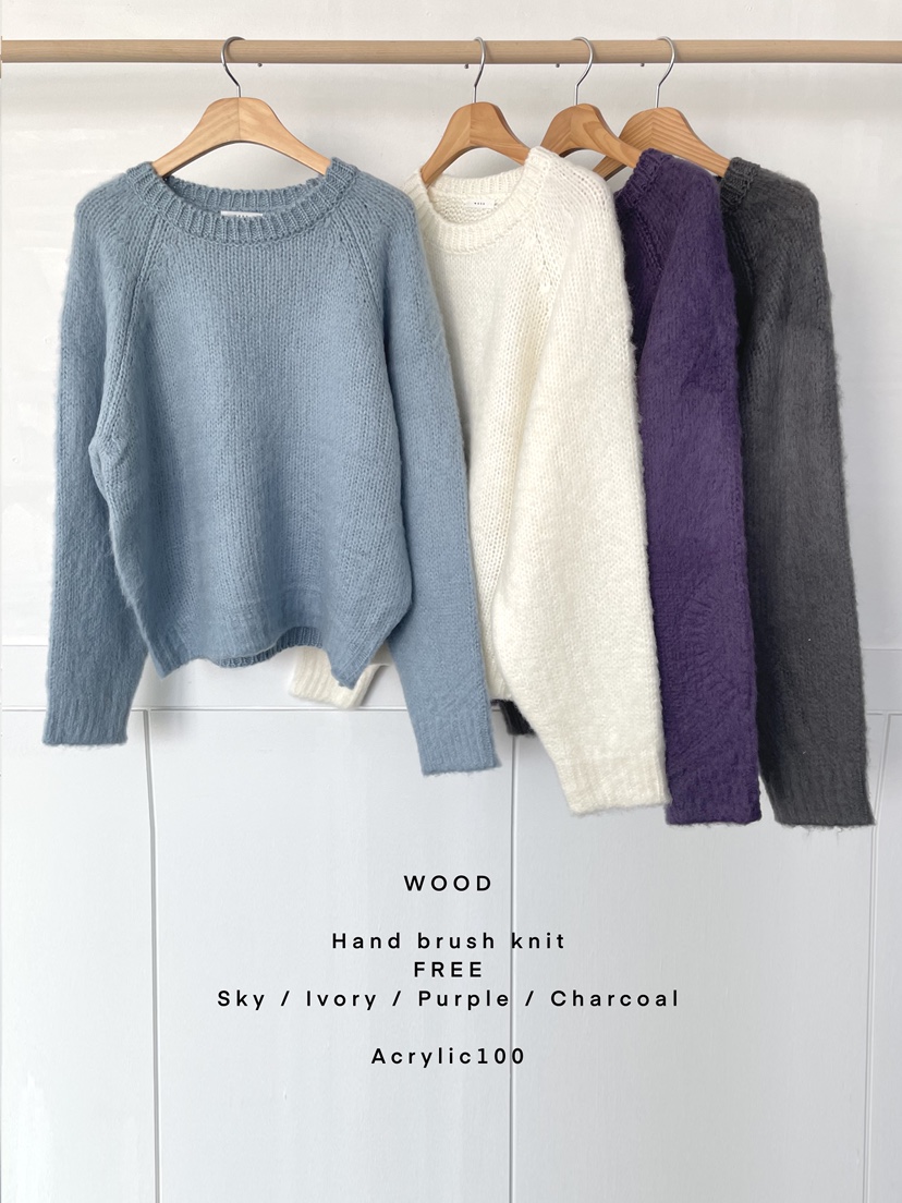 WOOD韓國直郵㊣女士新款25秋冬時尚熱賣推薦職業休閑針織衫WOOD針織衫圖色2左二色