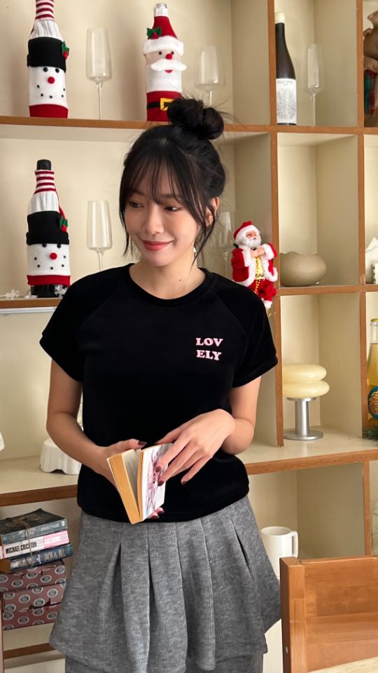 HEY/TO SEWING東大門㊣代購女裝新款熱賣人氣職業T恤絲絨BY HEY/TO SEWINGT恤