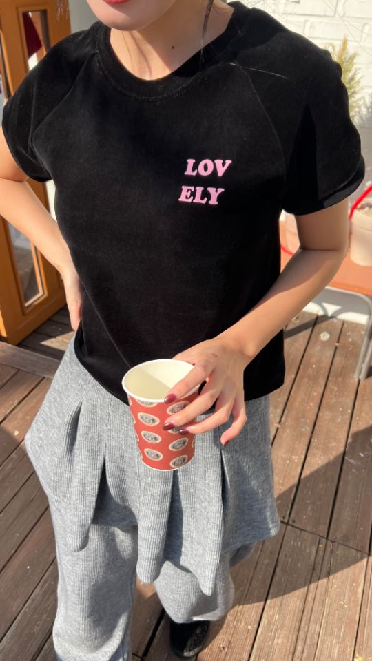 HEY/TO SEWING東大門㊣代購女裝新款熱賣人氣職業T恤絲絨BY HEY/TO SEWINGT恤