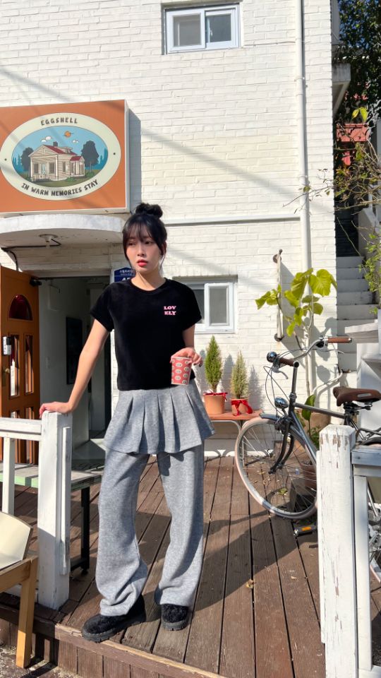 HEY/TO SEWING東大門㊣代購女裝新款熱賣人氣職業T恤絲絨BY HEY/TO SEWINGT恤