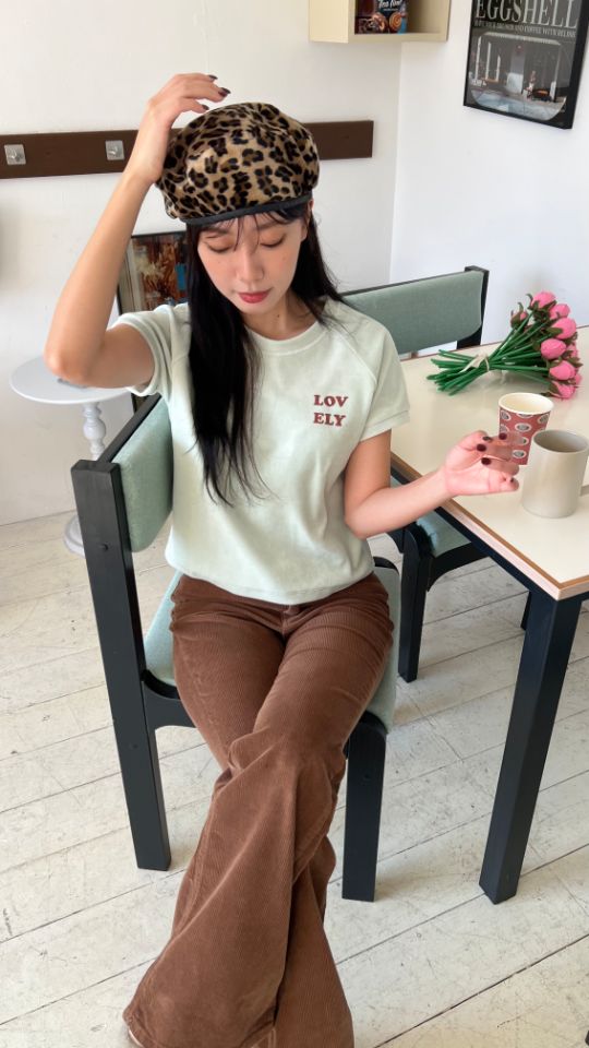 HEY/TO SEWING東大門㊣代購女裝新款熱賣人氣職業T恤絲絨BY HEY/TO SEWINGT恤