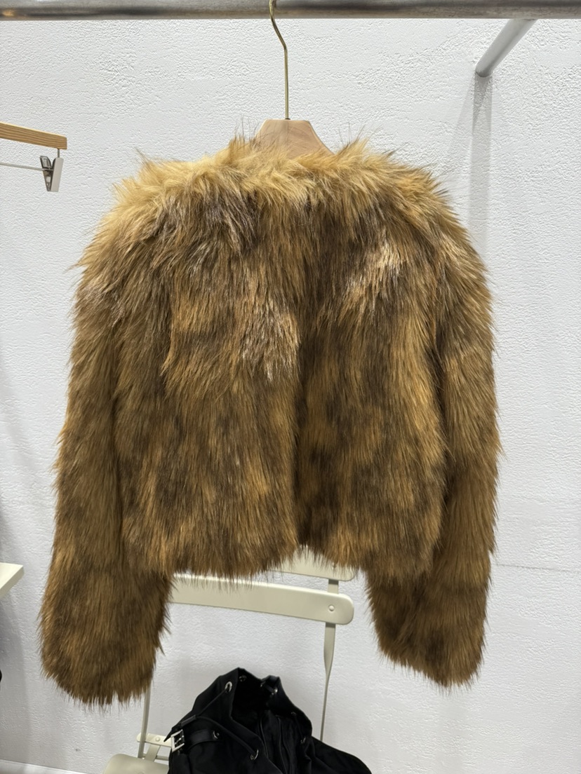 JIMMY韓國代購㊣女裝新款人氣職業時尚休閑熱賣短款大衣毛絨JIMMY/REMAKE短款大衣