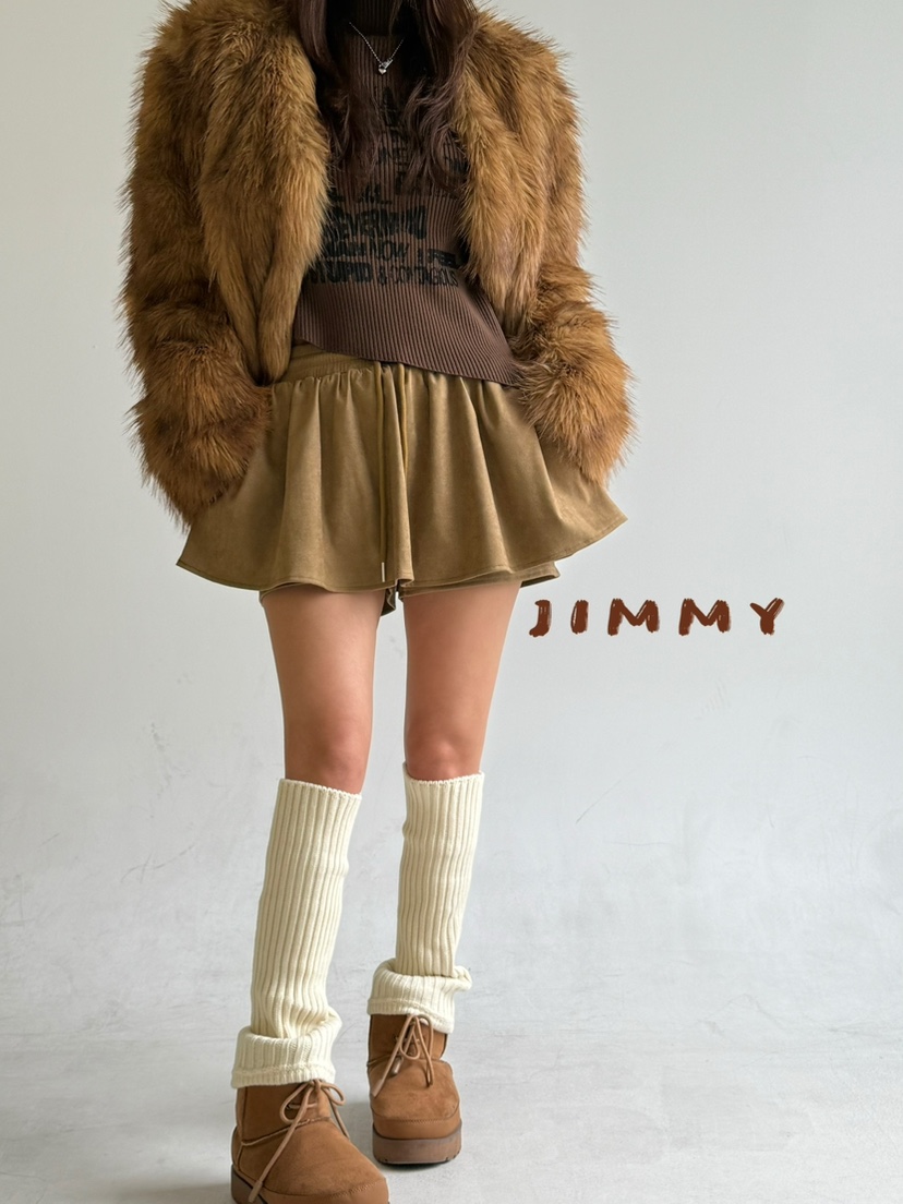 JIMMY韓國代購㊣女裝新款人氣職業時尚休閑熱賣短款大衣毛絨JIMMY/REMAKE短款大衣