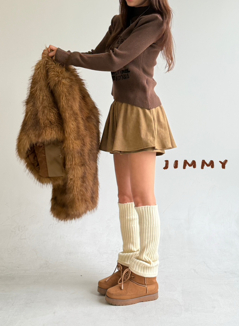 JIMMY韓國代購㊣女裝新款人氣職業時尚休閑熱賣短款大衣毛絨JIMMY/REMAKE短款大衣