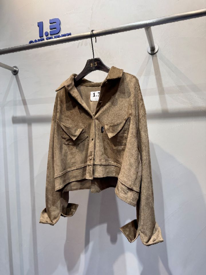 1.3韓國代購㊣女裝新品時尚推薦人氣休閑職業熱賣夾克絨面革1.3夾克
