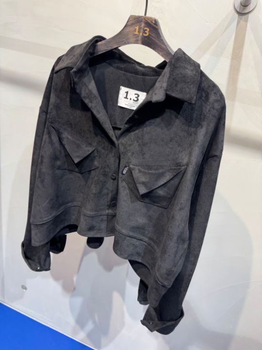 1.3韓國代購㊣女裝新品時尚推薦人氣休閑職業熱賣夾克絨面革1.3夾克