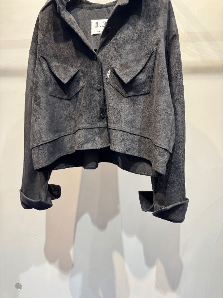 1.3韓國代購㊣女裝新品時尚推薦人氣休閑職業熱賣夾克絨面革1.3夾克