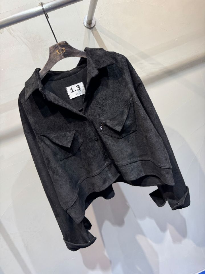 1.3韓國代購㊣女裝新品時尚推薦人氣休閑職業熱賣夾克絨面革1.3夾克