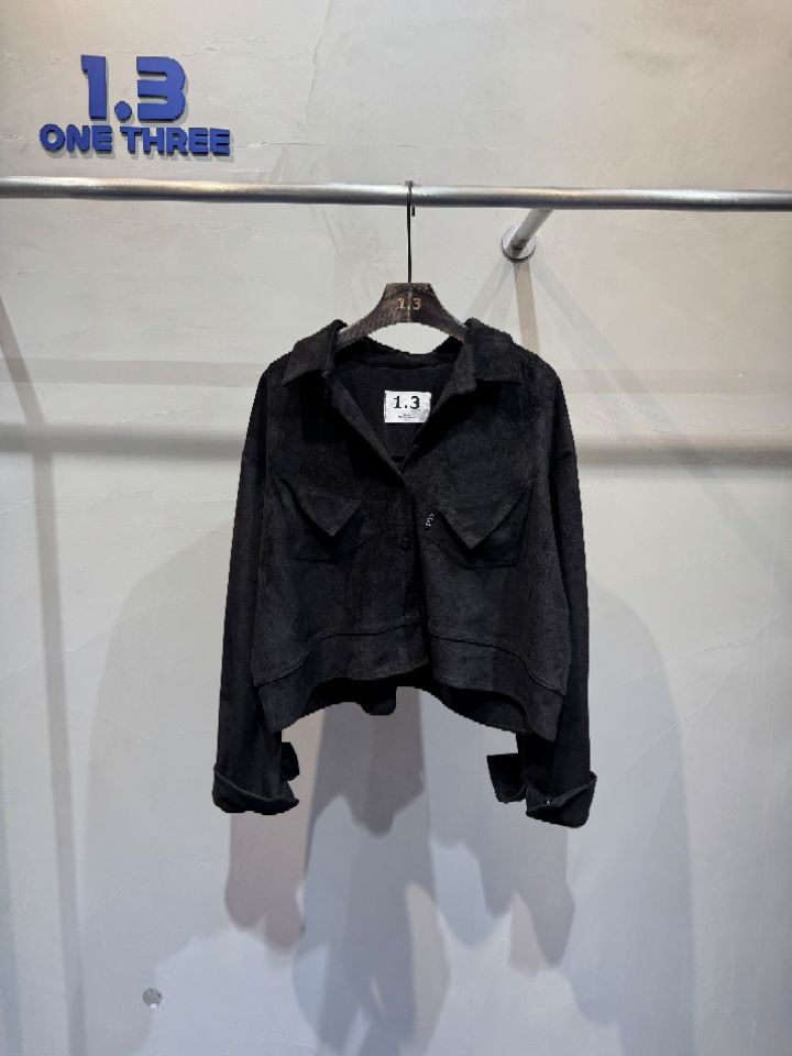 1.3韓國代購㊣女裝新品時尚推薦人氣休閑職業熱賣夾克絨面革1.3夾克圖色1