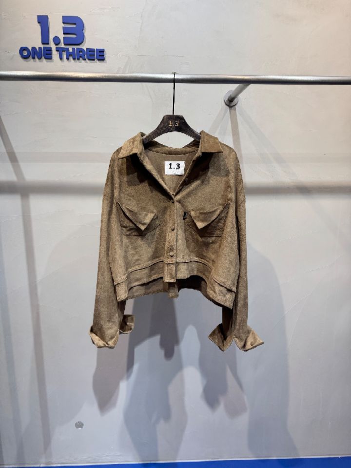 1.3韓國代購㊣女裝新品時尚推薦人氣休閑職業熱賣夾克絨面革1.3夾克圖色2