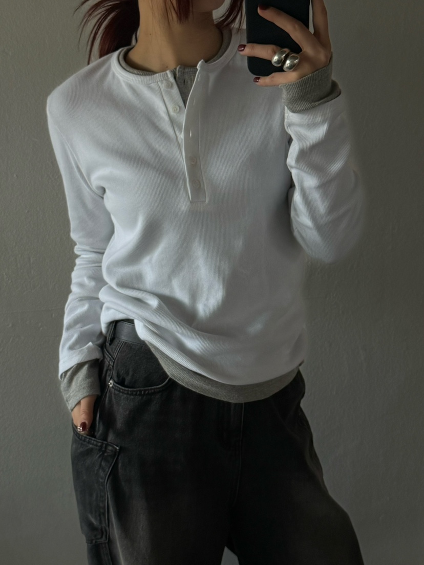 OVER NEAR韓國代購㊣女士新品熱賣人氣職業長袖T恤不含內搭OVER NEAR長袖T恤