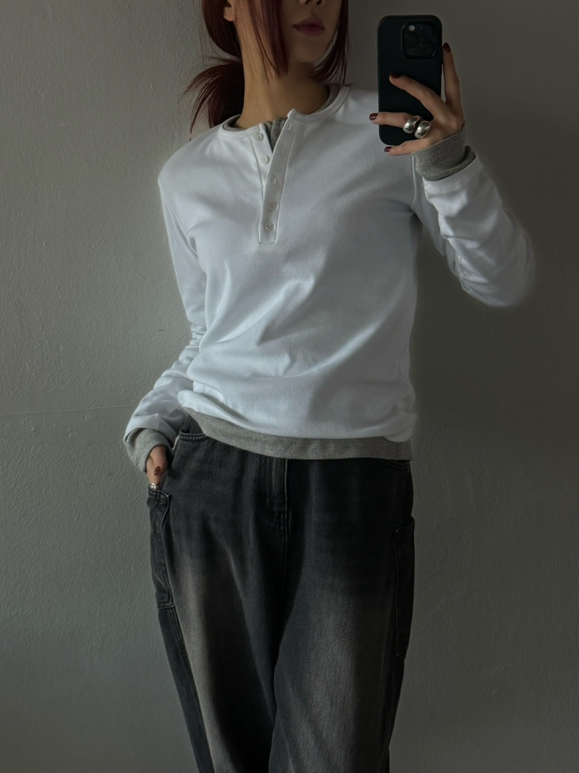 OVER NEAR韓國代購㊣女士新品熱賣人氣職業長袖T恤不含內搭OVER NEAR長袖T恤