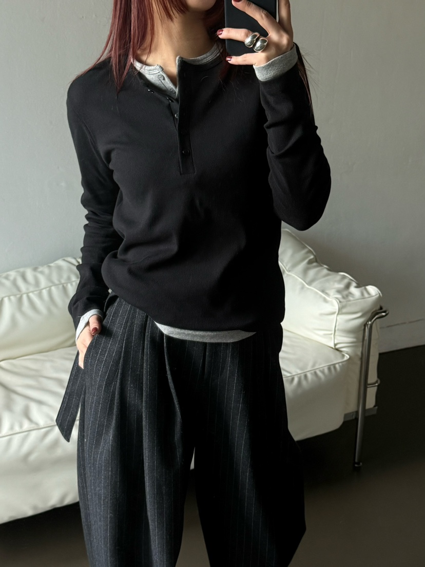 OVER NEAR韓國代購㊣女士新品熱賣人氣職業長袖T恤不含內搭OVER NEAR長袖T恤