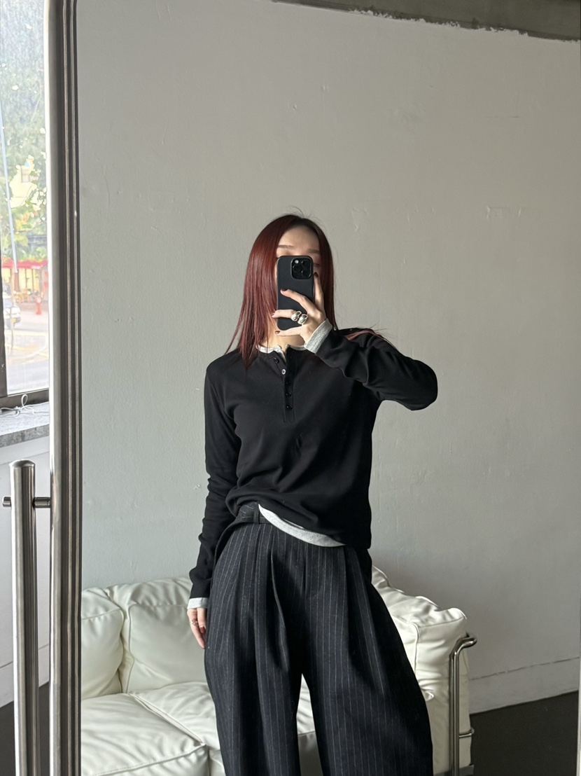 OVER NEAR韓國代購㊣女士新品熱賣人氣職業長袖T恤不含內搭OVER NEAR長袖T恤