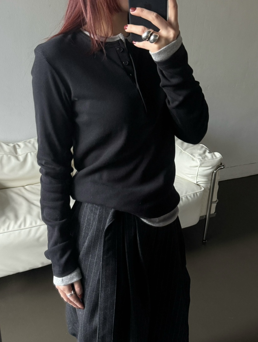 OVER NEAR韓國代購㊣女士新品熱賣人氣職業長袖T恤不含內搭OVER NEAR長袖T恤