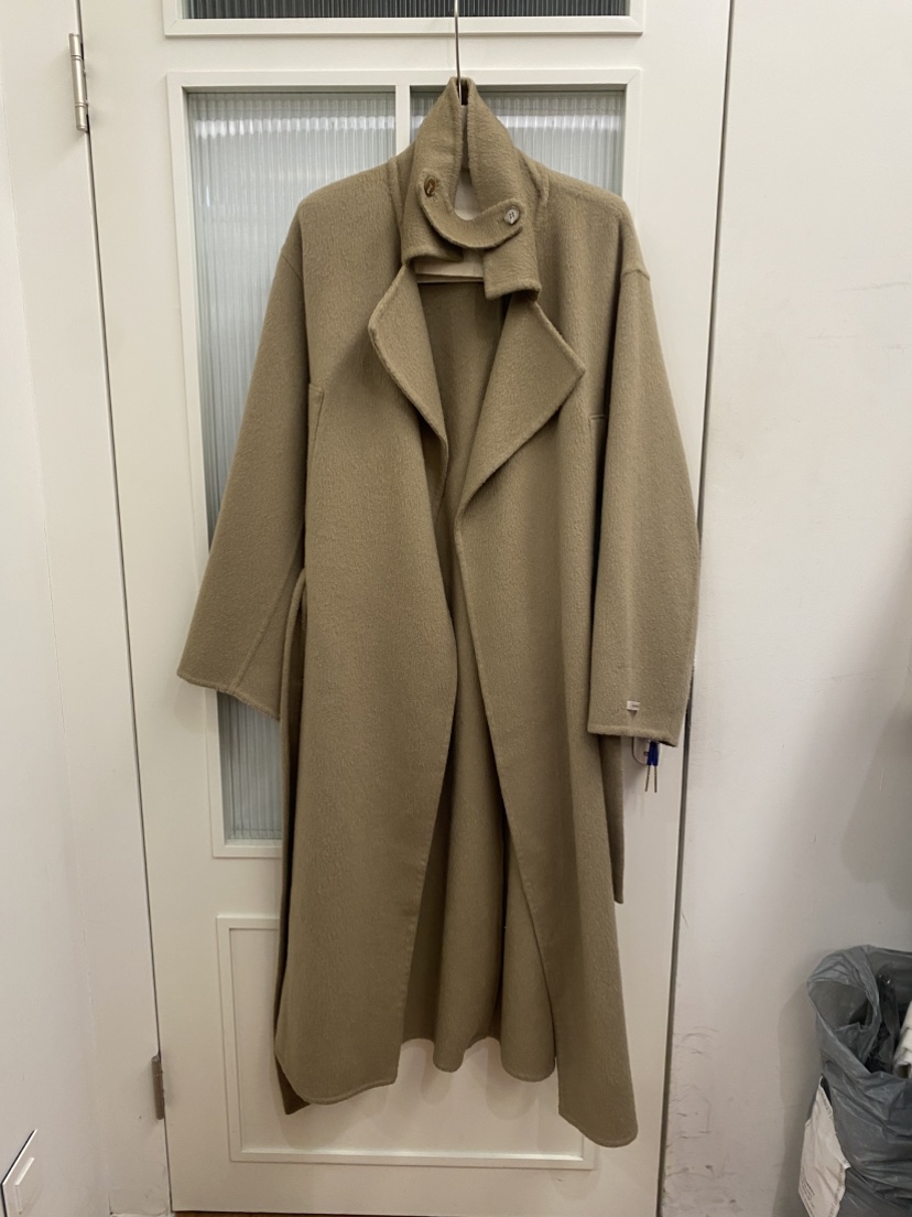 JADEMARKET東大門㊣代購女裝新款職業25秋冬中長款大衣含腰帶JADE MARKET中長款大衣圖色1