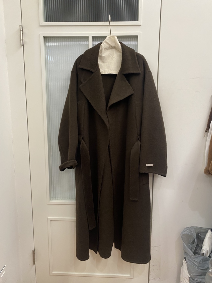 JADEMARKET東大門㊣代購女裝新款職業25秋冬中長款大衣含腰帶JADE MARKET中長款大衣圖色2