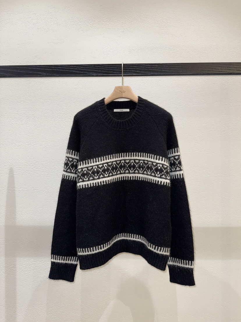 NDE東大門㊣實拍女裝新款時尚人氣休閑25秋冬職業熱賣毛衣羊毛NDE毛衣圖色1