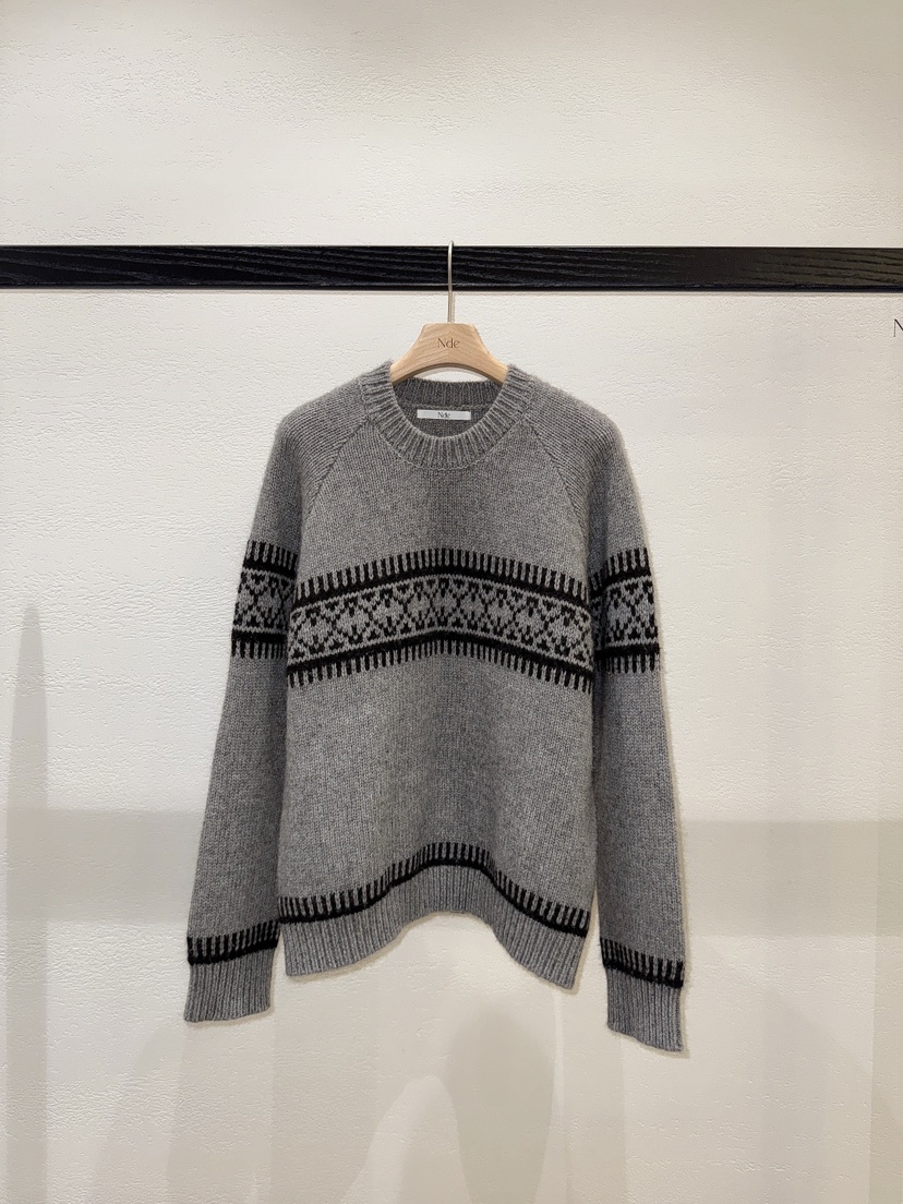 NDE東大門㊣實拍女裝新款時尚人氣休閑25秋冬職業熱賣毛衣羊毛NDE毛衣圖色3