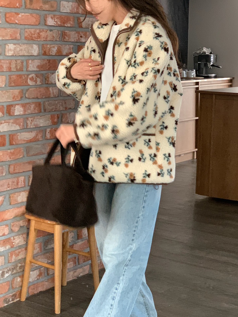 BLEECKER東大門㊣直郵女裝新品25秋冬推薦熱賣時尚夾克花朵BLEECKER夾克