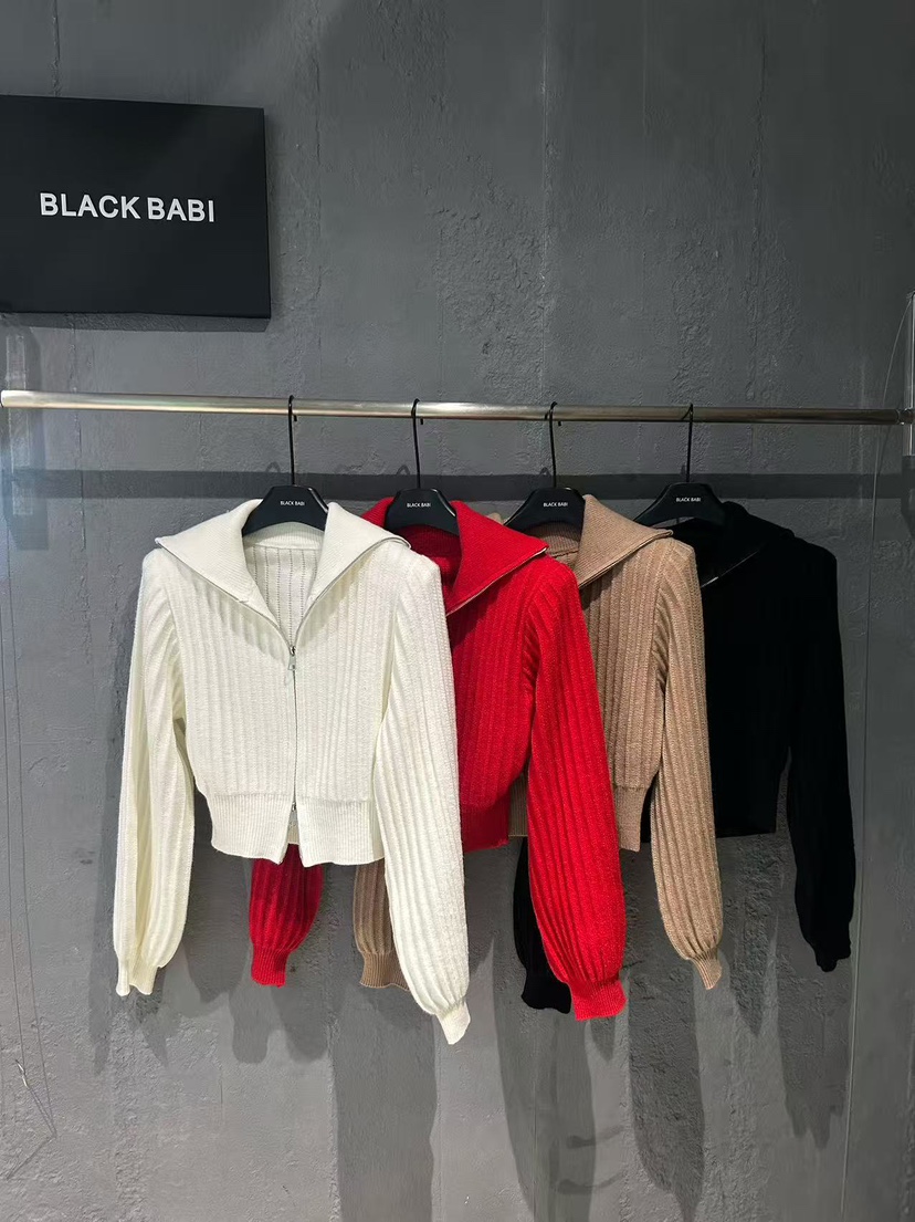BLACK BABI東大門㊣代購女士新品職業25秋冬休閑針織衫開衫絨BLACK BABI針織衫