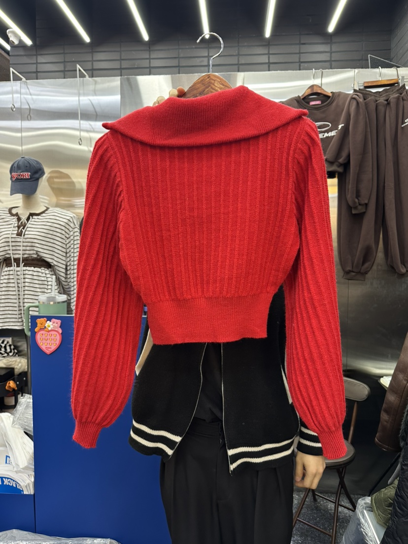 BLACK BABI東大門㊣代購女士新品職業25秋冬休閑針織衫開衫絨BLACK BABI針織衫