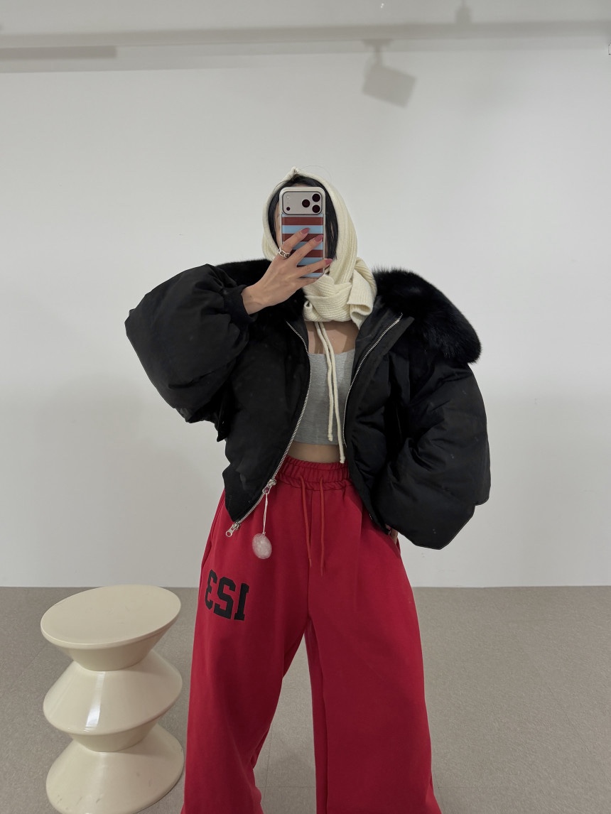 BLACK BABI東大門㊣代購女裝新品職業推薦休閑熱賣短款羽絨服BLACK BABI短款羽絨服