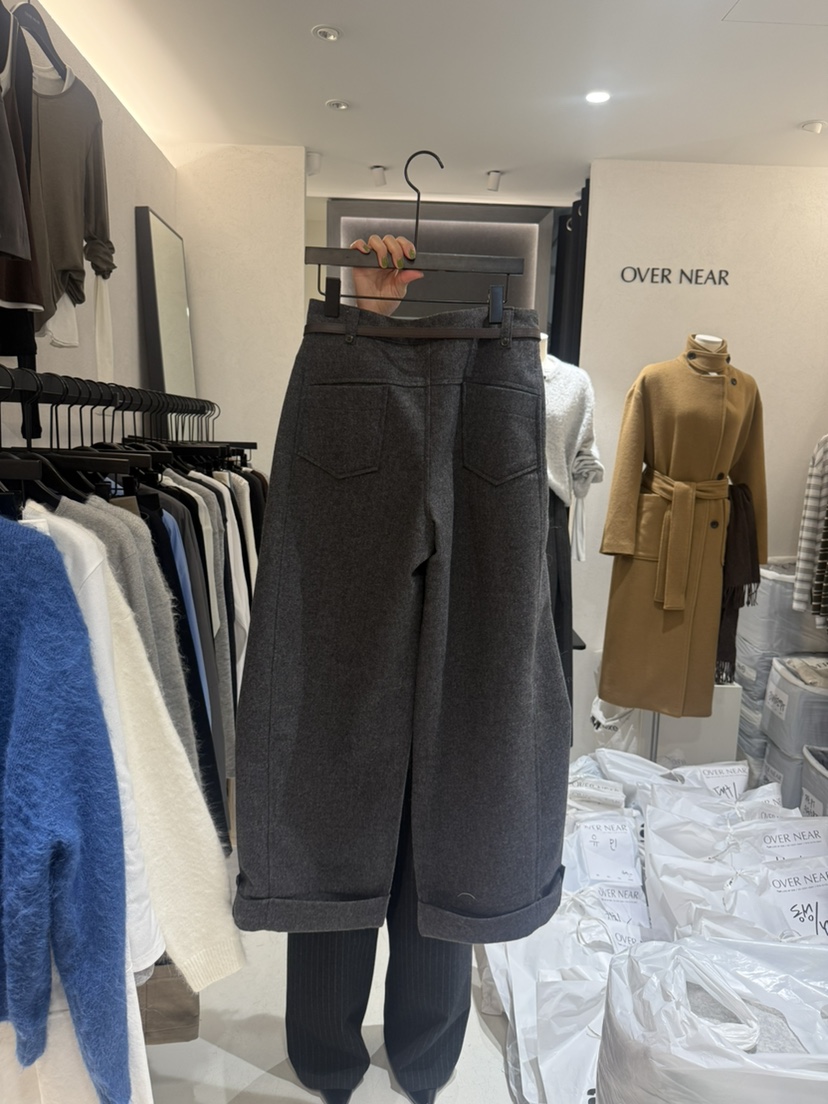 OVER NEAR東大門㊣代購女士新品人氣休閑25秋冬休閑褲不含腰帶OVER NEAR休閑褲