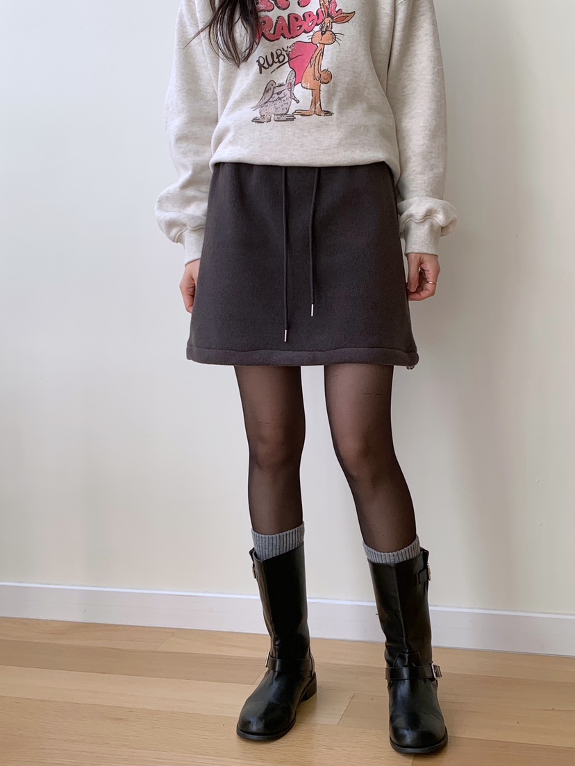 A P-STUDIO東大門㊣代購女裝新款真品休閑推薦25秋冬短裙羊毛A P-STUDIO短裙