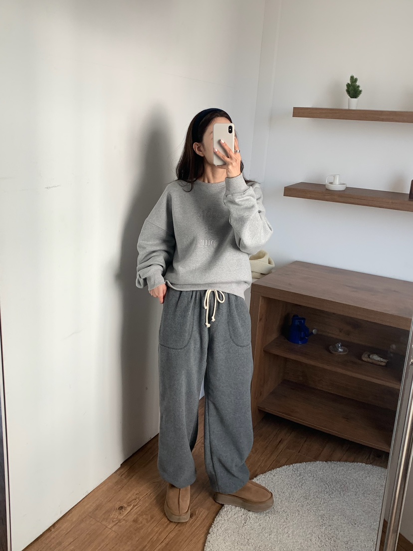 BLEECKER韓國代購㊣女士新品職業時尚25秋冬休閑休閑褲抓絨BLEECKER休閑褲