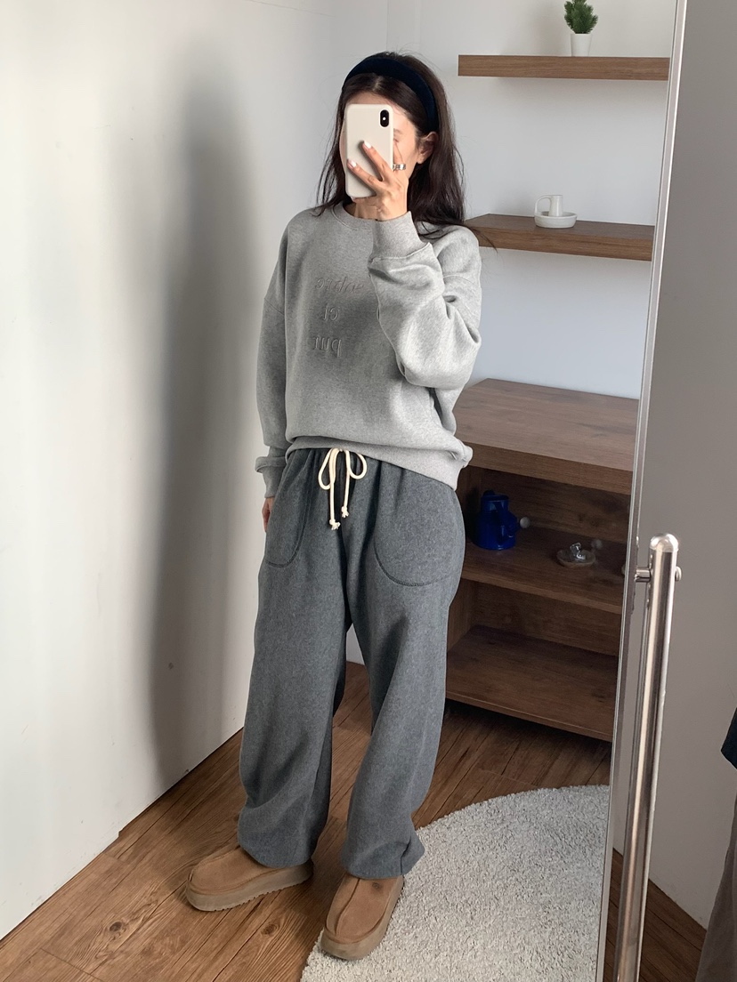 BLEECKER韓國代購㊣女士新品職業時尚25秋冬休閑休閑褲抓絨BLEECKER休閑褲