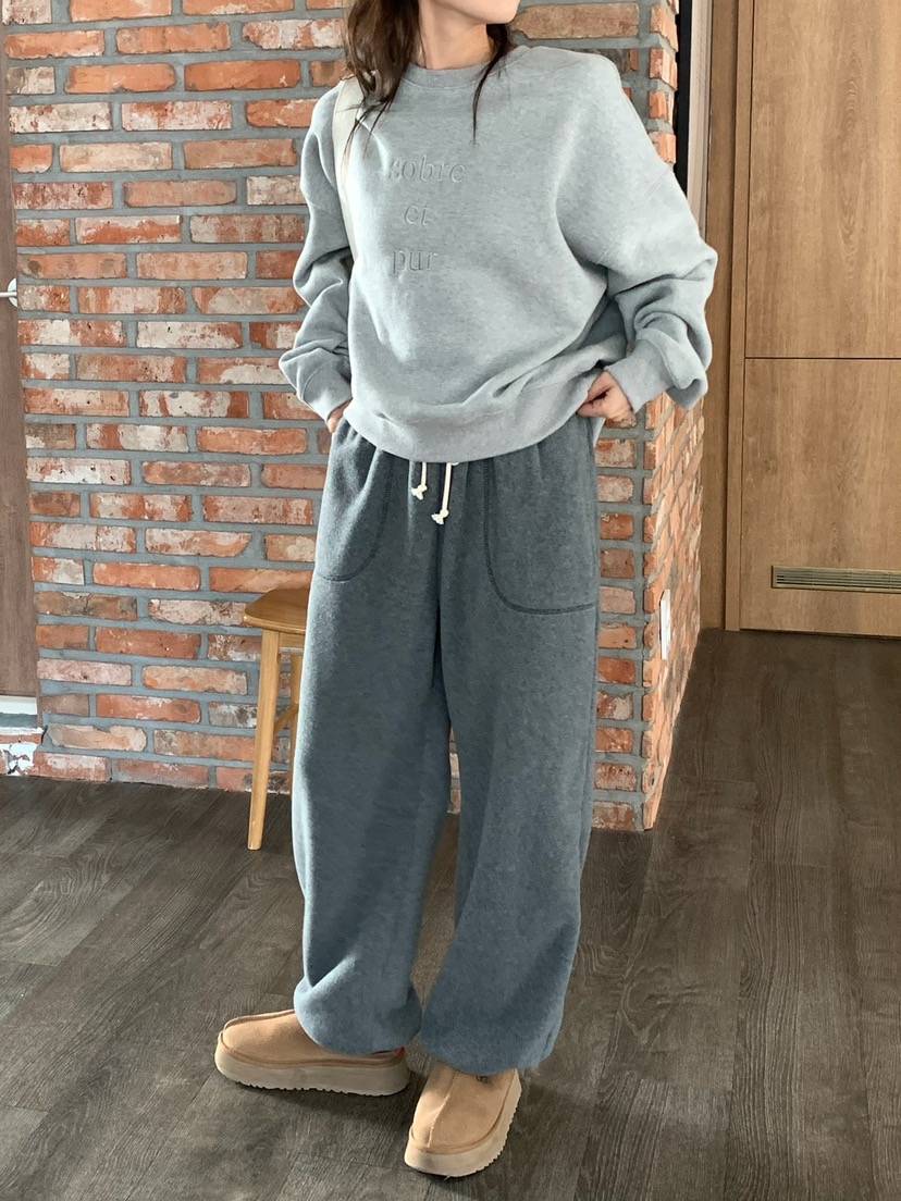 BLEECKER韓國代購㊣女士新品職業時尚25秋冬休閑休閑褲抓絨BLEECKER休閑褲