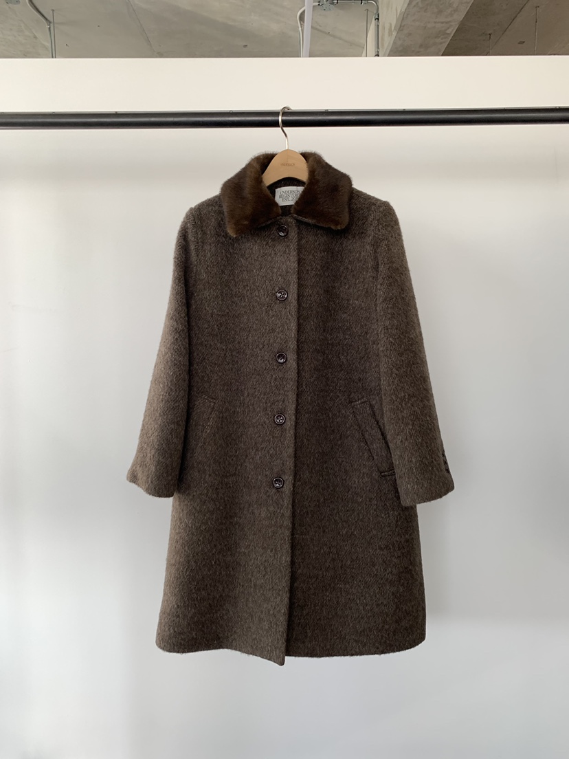 UNDERSON東大門㊣實拍女裝新款25秋冬推薦人氣中長款大衣貂皮UNDERSON中長款大衣圖色1