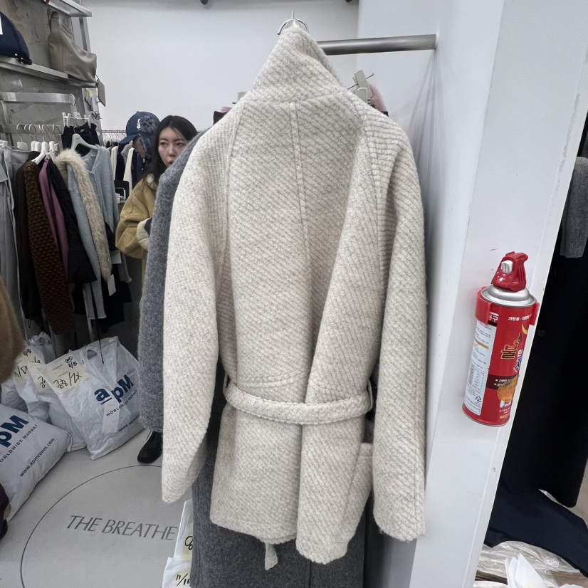 BREATHE韓國代購㊣女士新款真品推薦職業時尚中長款大衣含腰帶BREATHE中長款大衣