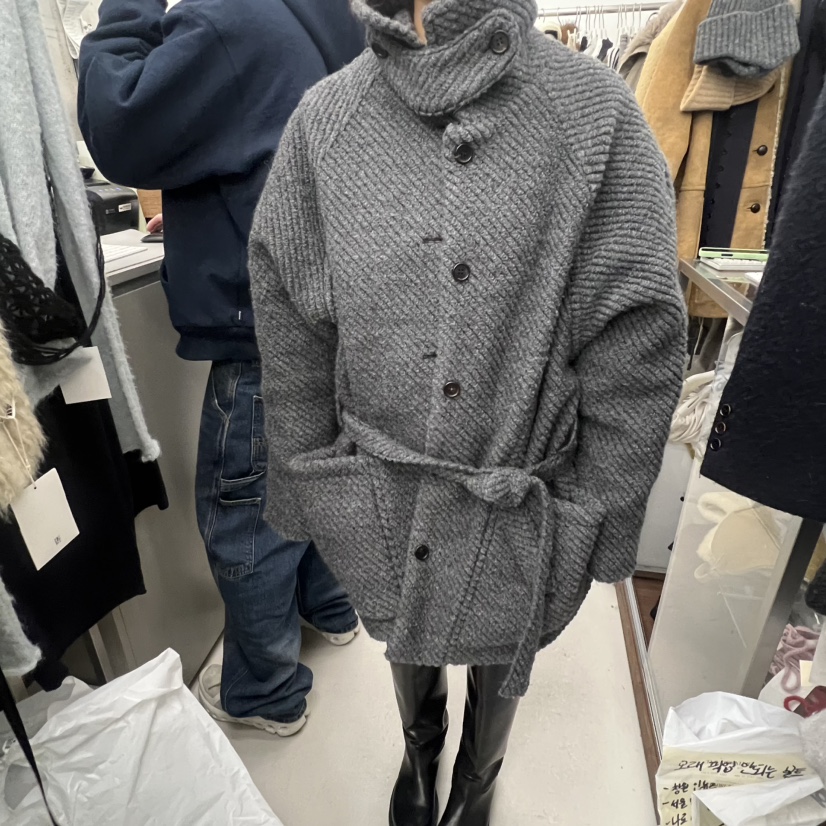 BREATHE韓國代購㊣女士新款真品推薦職業時尚中長款大衣含腰帶BREATHE中長款大衣圖色2