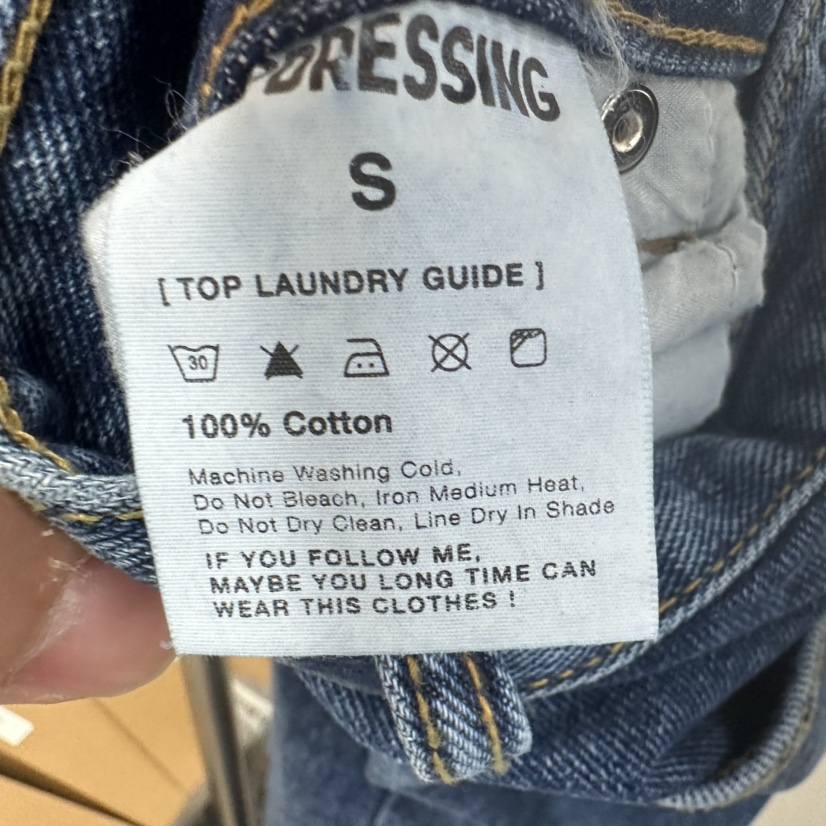 TOPDRESSING韓國代購㊣女裝新品熱賣推薦休閑真品職業牛仔褲TOPDRESSING牛仔褲