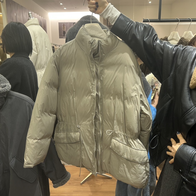JADEMARKET韓國代購㊣女裝新款時尚25秋冬短款羽絨服雙面鴨絨JADE MARKET短款羽絨服圖色3