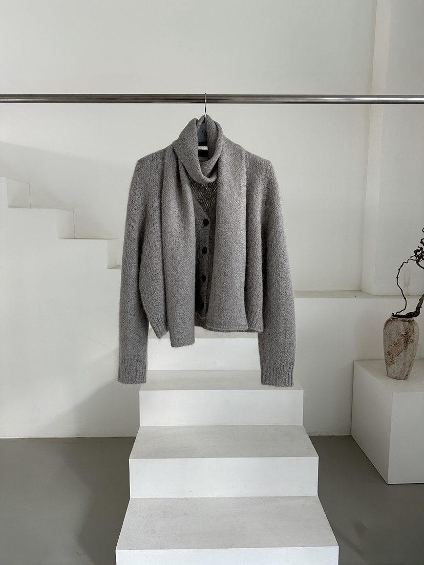 OATMEAL東大門㊣直郵女裝新品25秋冬職業休閑針織衫不含圍巾OATMEAL針織衫圖色2