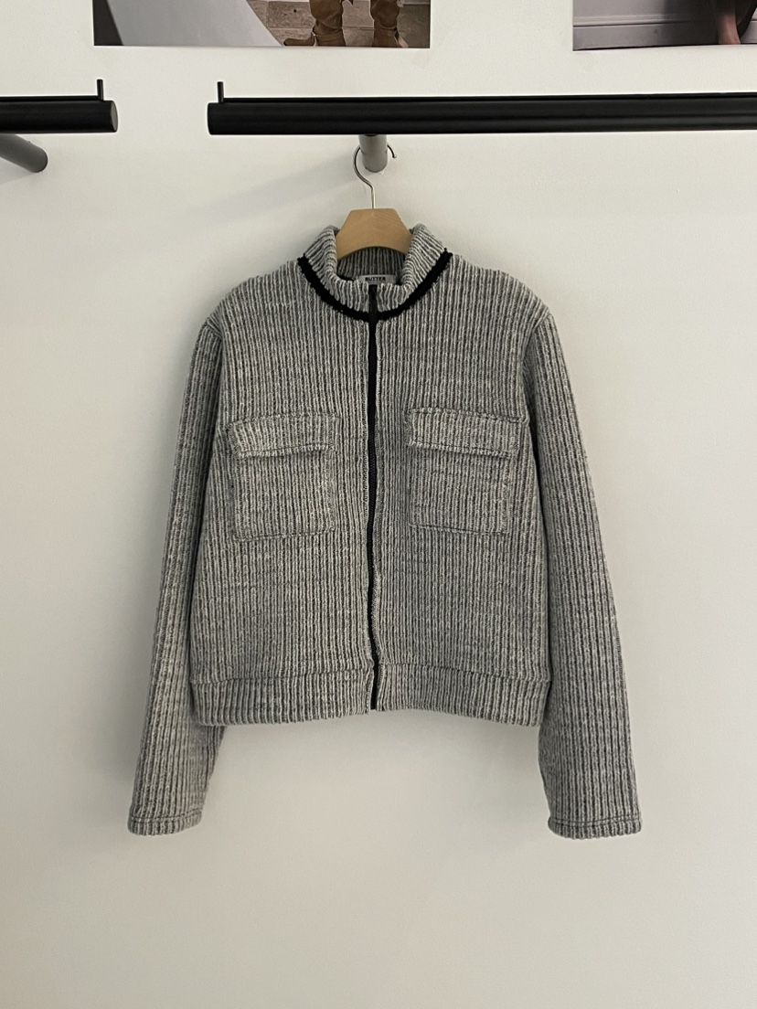 BUTTER-P東大門㊣代購女裝新品時尚25秋冬夾克羊毛針織拉鏈口袋BUTTER-P夾克圖色2