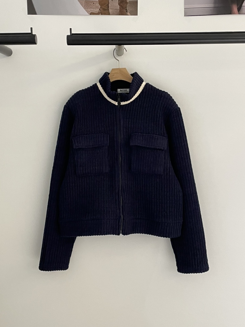 BUTTER-P東大門㊣代購女裝新品時尚25秋冬夾克羊毛針織拉鏈口袋BUTTER-P夾克圖色3