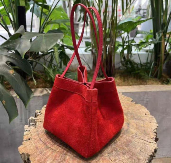 TROUVAILLE東大門㊣直郵女士新品人氣手拿包腋下包絨面革牛皮TROUVAILLE手拿包/腋下包