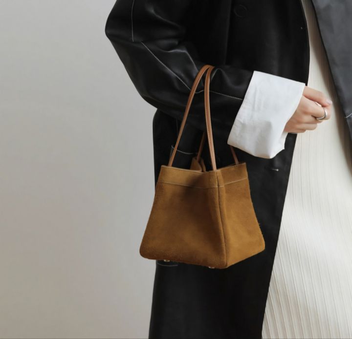 TROUVAILLE東大門㊣直郵女士新品人氣手拿包腋下包絨面革牛皮TROUVAILLE手拿包/腋下包