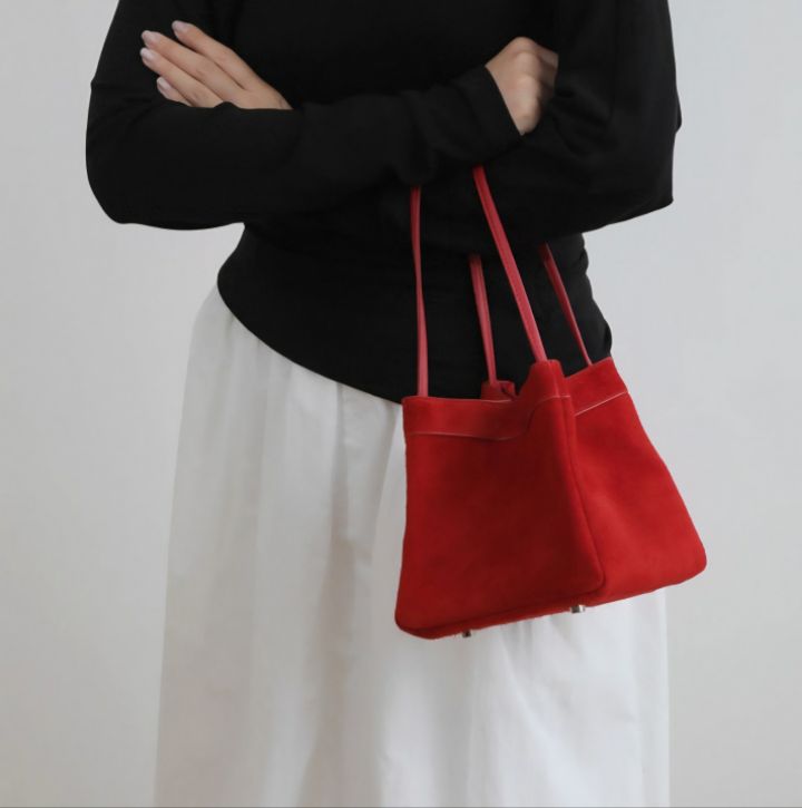 TROUVAILLE東大門㊣直郵女士新品人氣手拿包腋下包絨面革牛皮TROUVAILLE手拿包/腋下包