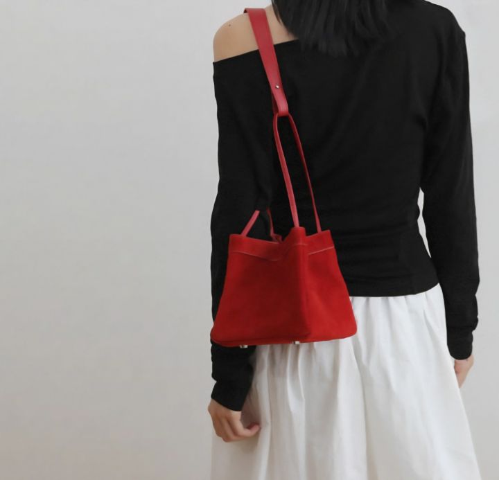 TROUVAILLE東大門㊣直郵女士新品人氣手拿包腋下包絨面革牛皮TROUVAILLE手拿包/腋下包