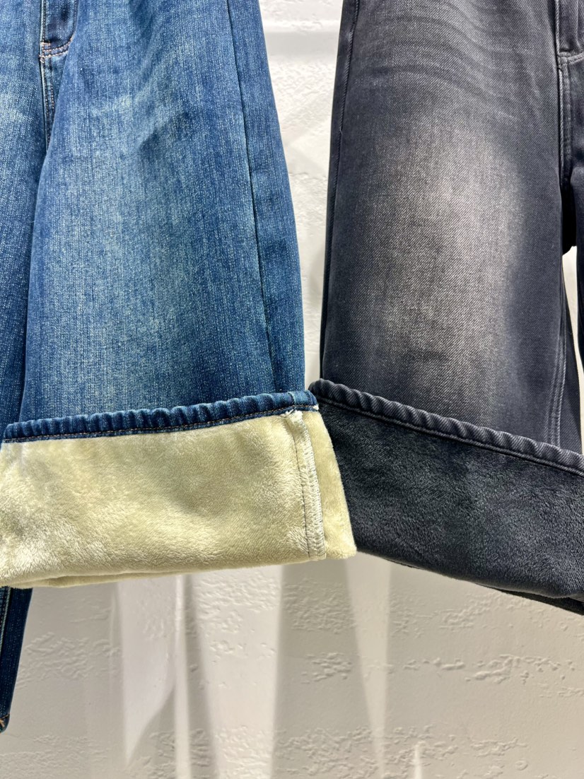 OLA東大門㊣代購女裝新款25秋冬時尚推薦真品牛仔褲加絨貂皮mellor/OLA牛仔褲